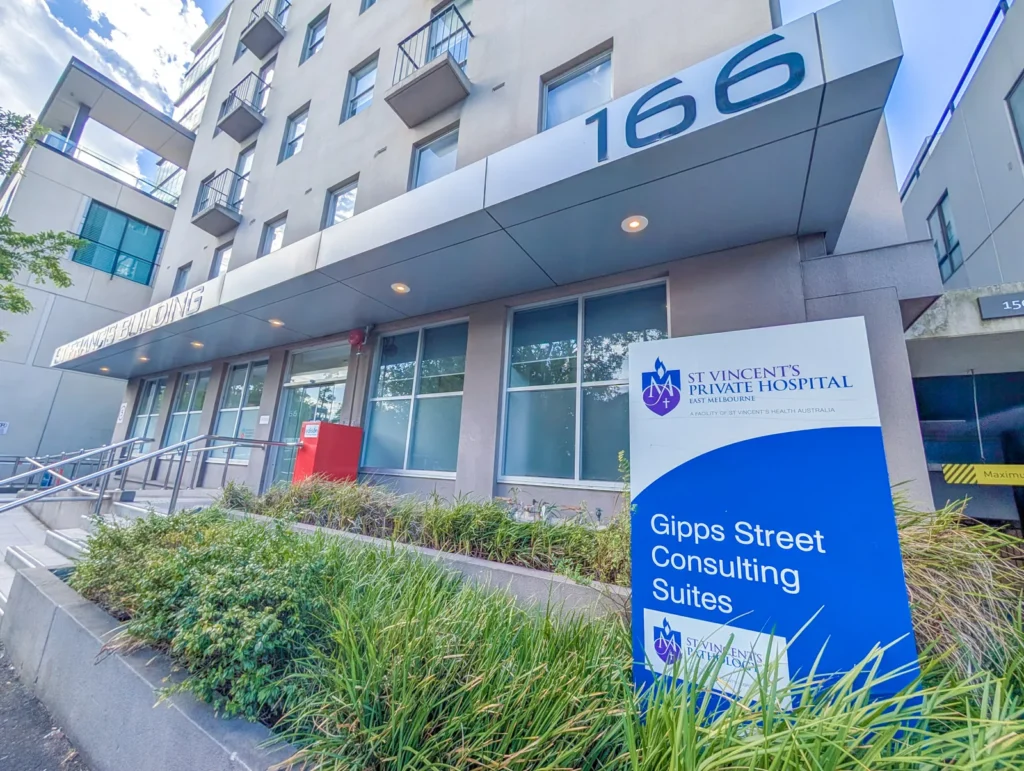 Entrance to 166 Gipps Street, East Melbourne, home of the Specialist Orthopaedic Surgery Clinic