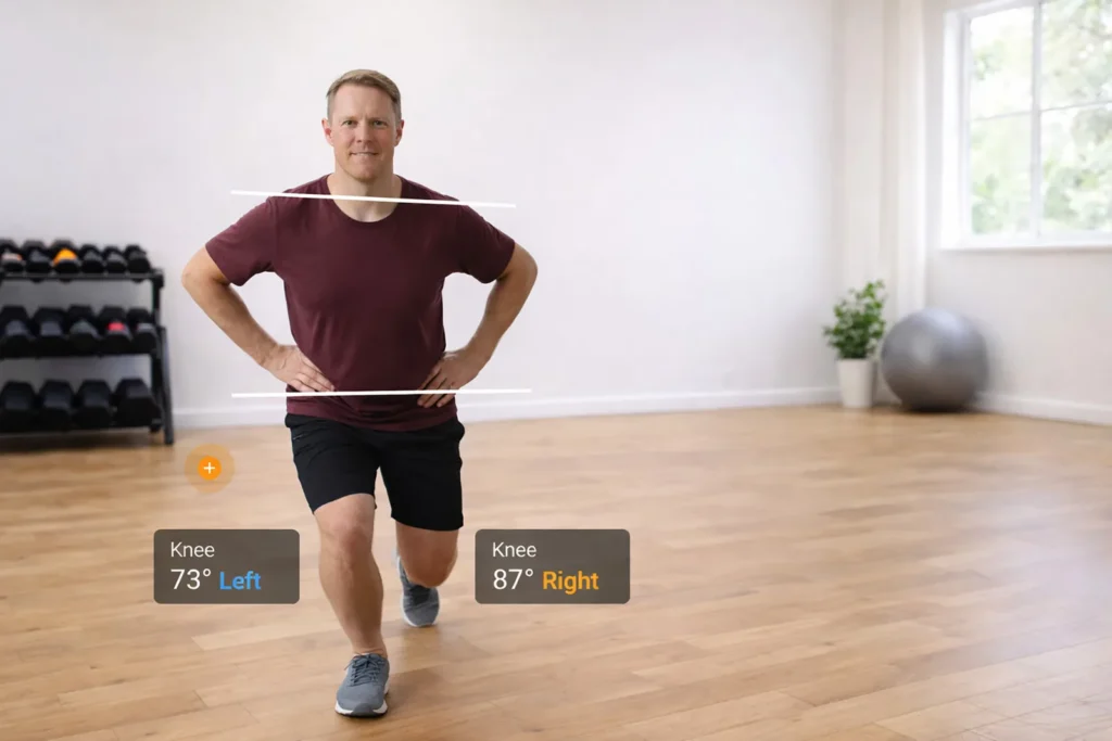 Patient doing a knee strength and range test before surgery