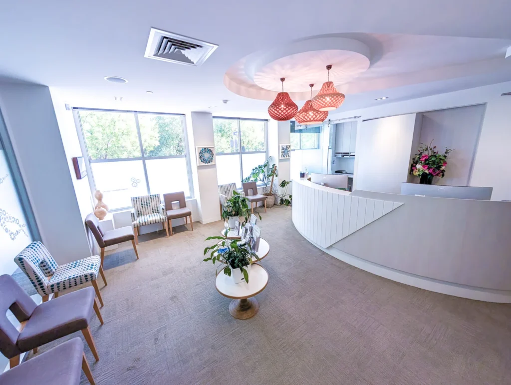 Reception and waiting area at the Specialist Orthopaedic Surgery Clinic, East Melbourne
